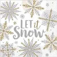 Amscan Kerst Servetten Let It Snow (16st)
