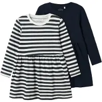 Name It Mini Jurk 'NMFVivia' marine / wit