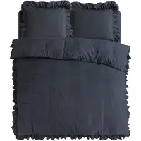 Sleeptime dekbedovertrek Ruffles Antraciet - Microvezel