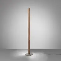 Quitani LED-vloerlamp Elis, dimbaar, hout donker, Woon-/ Eetkamer, Hout, Modern, LED vloerlamp