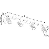 Sollux Plafondlamp KARBON 4L, wit