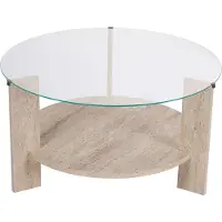 Merkloos Salontafel Clara | glas beige 75x40x75 cm salontafels | NADUVI