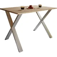 VCM XonaX eetkamertafel 110x50cm eik decor, zilverkleurig.