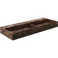 Saniclear Dark Emperador marmeren wastafel 120x46cm met kraangaten