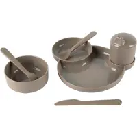 Dantoy TINY - Dinnertime servies geschenkset (mokka/7-delig)