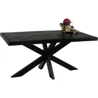 Lizzely Garden & Living Eettafel langwerpig mangohout 160cm zwart John langwerpige tafel duurzaam mango eetkamertafel