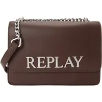 Replay Schoudertas donkerbruin / zilver