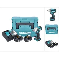 Makita DTW 301 RGJ Accu-slagmoersleutel 18 V 330 Nm 1/2" borstelloos + 2x oplaadbare accu 6.0 Ah + lader +