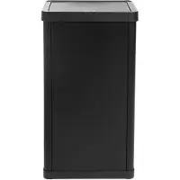 QLT Prullenbak – Pushdeksel – 50 liter – 36 x 24,2 x 83 cm – Zwart
