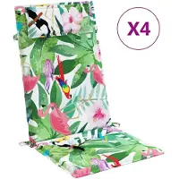 vidaXL Stoelkussens 4 st hoge rug oxford stof meerkleurig
