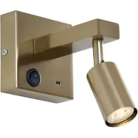 QAZQA Moderne wandlamp goud met USB-C kantelbaar - Rex