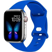 Strap-it Classic Siliconen bandje - Geschikt voor Apple Watch Series 1/2/3/4/5/6/7/8/9/10/11/SE/SE2/SE3 - Blauw - Bandje siliconen sport loop - iWatch sportbandje voor kleine maat: 38 / 40 / 41 / 42mm