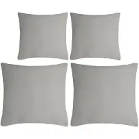 Stof Textile sierkussen Nelson - set 4x - lichtgrijs - 2 formaten - bank kussens - polyester