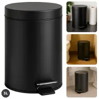 Cheqo Pedaalemmer Badkamer - 3L - Compacte Vuilnisbak met Pedaal - Uitneembare Binnenemmer - Afvalemmer - Prullenbak - Vuilnisbak