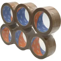 DULA Low noise verpakkingstape Bruin PP acryl - 6 rollen Dozentape - 48mm x 66m - Plakband -