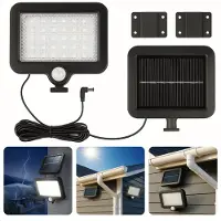 Cheqo Solar Buitenlamp Met Bewegingssensor - Lamp met Sensor - Buitenverlichting op Zonne-energie - Wandlamp met Zonnepaneel - Solar Wandlamp