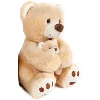 Take Me Home Pluche Beer Beige met baby 2 assorti 25 cm.
