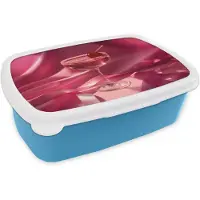 MuchoWow Broodtrommel Blauw - Lunchbox Cocktail - Pink - Luxe - Brooddoos 18x12x6 cm - Brood lunch box - Broodtrommels voor kinderen en volwassenen