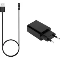 Bandz smartwatch oplader met adapter geschikt voor Oppo Watch Free - USB-A oplader - magnetische smartwatch oplader - 100cm oplaadkabel met USB-A aansluiting (zwart)