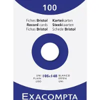 Exacompta 10x etui 100 steekkaarten bristol - effen niet geperforeerd 105x148mm - Wit - 13309E