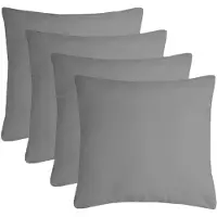 Stof Textile sierkussen Nelson - 4x - grijs - 60 x 60 cm - bank kussens - zitkussens - binnen/buiten - polyester