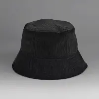 Beechfield Bucket Hat/Bob van Ribstof/fluweel, Zwart/Black, maat S/M