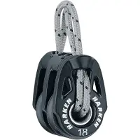 Harken Double Fly Pulley 18 Mm Zwart