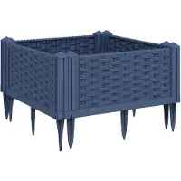 vidaXL Plantenbak met pinnen 42,5x42,5x28,5 cm polypropeen blauwgrijs