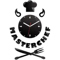 ModernClock , keukenklok, Masterchef-klok, wandklok, wandklok, zwart