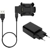 Strap-it Oplaadkabel / oplader met adapter - geschikt voor Garmin Fenix 3 (HR) / Quatix 3 - Oplaadkabel met USB-A poort (zwart)