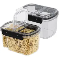 Hi Voorraad bus - 2x - transparant - 1700 ml - 14 x 11 x 22 cm - met deksel - voorraadbus/bakjes