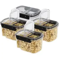Hi Voorraad bus - 4x - transparant - 1700 ml - 14 x 11 x 22 cm - met deksel - voorraadbus/bakjes