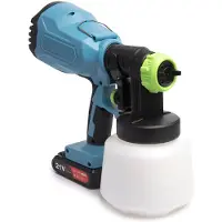 QLT Verfspuit op Accu voor Watergedragen en Oplosmiddelhoudende Verf, Lak en Beits - Airbrush met verstelbare Spuitmond – Verfpistool – 800ML