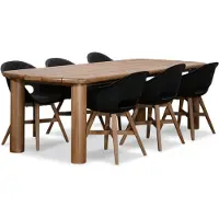 BUITEN living Laredo/Karlstad zwart dining tuinset | 6 personen | hardhout + kunststof | 255cm
