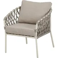 AVH-Collectie Amalfi low dining tuinstoel natural sand aluminium latte