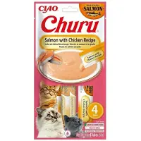 Ciao Churu Puree Kattensnack Salmon & Chicken 4 X 14 Gr