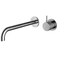 Hotbath Cobber X CX105EXT25 afbouwdeel inbouw wastafelkraan met 25cm uitloop geborsteld zwart PVD