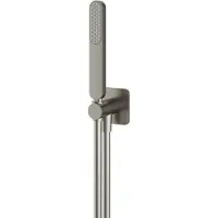 Hotbath Gal GL440 Handdouche Met Wandsteun + Uitlaat En Doucheslang 1,5 Mtr - Geborsteld Nikkel - Messing - Kranen, Douchekranen, Handdouches - Kranen, Douchekranen, Handdouches