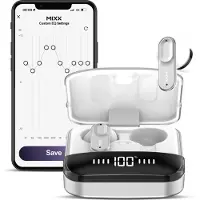 Mixx Draadloze Bluetooth In-Ear hoofdtelefoon Streambuds Ultra Mini True Wireless Zilverwit