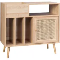 Sweeek Dressoir voor vinylplaten, B 83 x D 39 x H 77cm Naturel