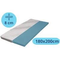 Densi - Topmatras - 180x200 - Topdekmatras - Topper - Topmatras - Memo Blue Opencell Traagschuim - Klimaband - CertiPUR Gecertificeerd - Medium Hardheid - 8 CM Dik