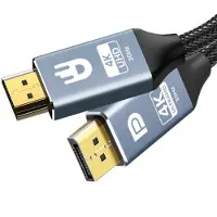 Drivv. Premium Displayport naar HDMI Kabel - 4K 30Hz - Nylon - DP naar HDMI - DP kabel - 3 meter - Grijs