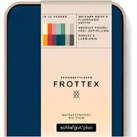 Schlafgut Badstof Hoeslaken S - 90x190 - 100x200 570 Blue Deep