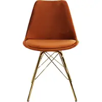Kick Collection Kuipstoel Velvet Oranje - Goud Frame