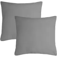 Stof Textile sierkussen Nelson - 2x - grijs - 40 x 40 cm - bank kussens - zitkussens - binnen/buiten - polyester