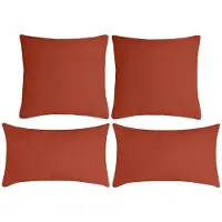 Stof Textile sierkussen Nelson - set 4x - terracotta - 2 formaten - bank kussens - polyester