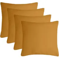 Stof Textile sierkussen Nelson - 4x - okergeel - 40 x 40 cm - bank kussens - zitkussens - binnen/buiten - polyester