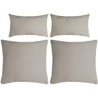 Stof Textile sierkussen Nelson - set 4x - beige - 2 formaten - bank kussens - polyester