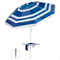 Aktive Uv50 Folding Beach Umbrella 210 Cm Blauw