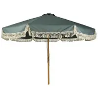 Casa - Volantes - Parasol ø300 cm - khaki groen – Weerbestendige Tuinparasol – Grote Rondvormige Zonwering - Grote Parasol